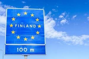 Finland grens teken foto