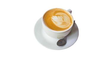 latte koffie Aan isoleren wit met knipsel pad. foto