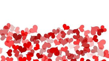liefde harten Valentijnsdag dag vallend grens decoratie met wit achtergrond foto