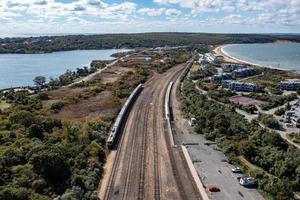 de oud spoorweg station in montauk, lang eiland, ny foto