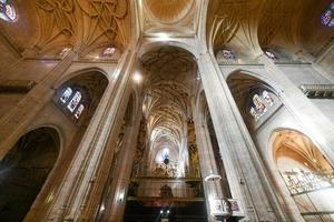 segovia, Spanje - nov 27, 2021, oude architectuur plafond van kathedraal van Segovia interieur visie in Spanje. foto