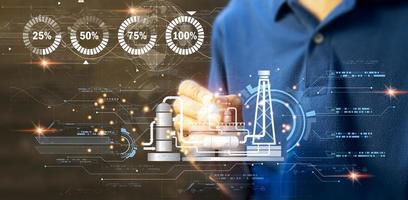 de concept van ontwikkelen een kunstmatig intelligentie- systeem dat kan interactie met mensen en worden gebruikt in de industrie 5.0 systeem. foto