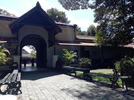 visie van historisch gebouwen in de park foto