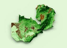 Zambia topografisch kaart 3d realistisch kaart kleur 3d illustratie foto