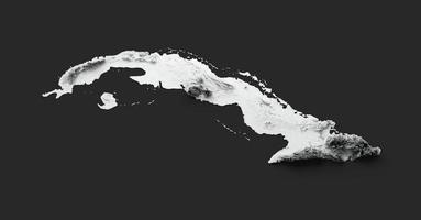 Cuba kaart Cubaans vlag schaduwrijk Verlichting kleur hoogte kaart Aan zwart achtergrond 3d illustratie foto