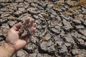 land- omgaan met met droog grond en kraken globaal opwarming foto