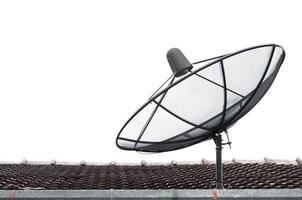 satelliet schotel Aan de oud dak foto