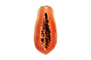 3329 vers voor de helft papaja fruit geïsoleerd Aan een transparant achtergrond foto