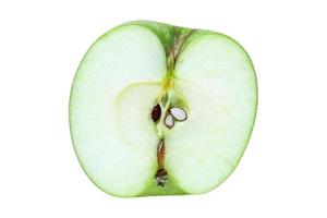 3575 voor de helft groen appel geïsoleerd Aan een transparant achtergrond foto