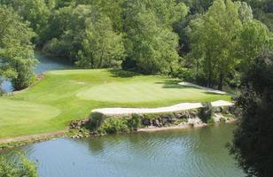 een golf Cursus gat antenne visie foto