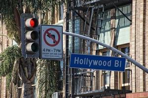 la Hollywood boulevard straat teken foto