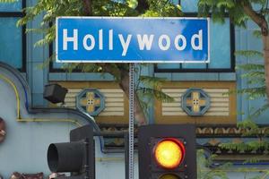 la Hollywood boulevard straat teken foto