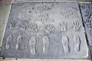 Hollywood Chinese theater beroemdheden hand- voetafdruk foto