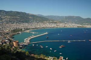 antenne visie van Alanya stad- in antalya, turkiye foto