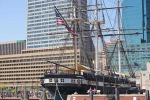 Baltimore Maryland haven visie met sterrenbeeld schip foto