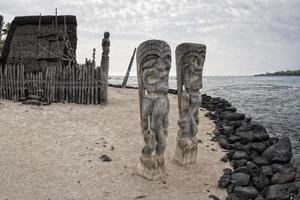 Hawaii tiki houten standbeeld foto