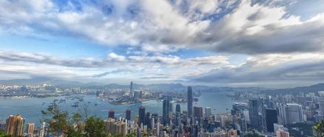 hong Kong China panorama visie van de top foto