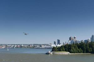 Vancouver visie met drijf vliegtuig foto