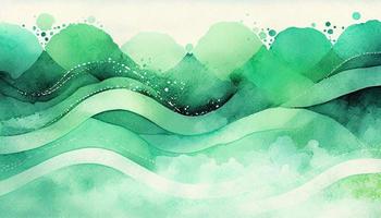 waterverf getextureerde golven groen pastel kleur golvend achtergrond foto