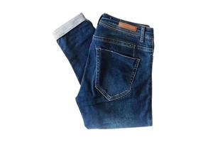 432 blauw denim jeans geïsoleerd Aan een transparant achtergrond foto
