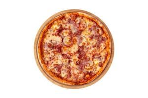 3394 vlees pizza geïsoleerd Aan een transparant achtergrond foto