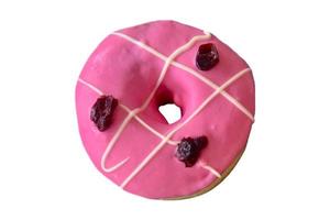 1321 roze donut geïsoleerd Aan een transparant achtergrond foto