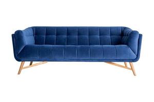 58 blauw sofa geïsoleerd Aan een transparant achtergrond foto