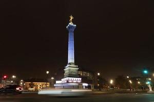 Bastille plaats Parijs nacht visie foto