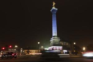 Bastille plaats Parijs nacht visie foto