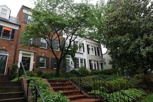 Georgetown dc Washington huizen onder de regen foto