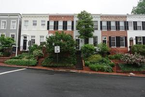 Georgetown dc Washington huizen onder de regen foto