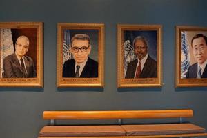 nieuw york, Verenigde Staten van Amerika - mei 25 2018 Verenigde landen Verleden president hal met bezoekers foto