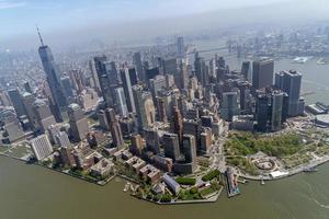 Manhattan nieuw york antenne visie van helikopter foto