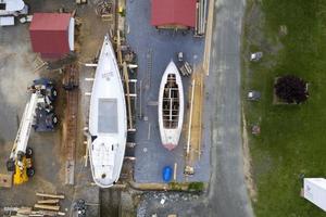 st. michaels Maryland chespeake baai antenne visie panorama oud boot foto