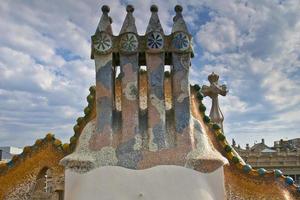 Barcelona Spanje 11 september dak van casa batllo Aan september 11, 2009 in Barcelona, Spanje. een gebouw hersteld door Super goed Catalaans architect antoni gaudi. foto