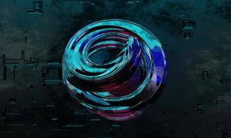 3d renderen abstract metaal met blauw neon licht. abstract sci fi tafereel achtergrond. foto