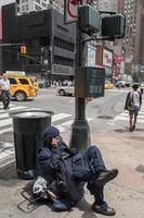 nieuw york, Verenigde Staten van Amerika - juni 15, 2015 - dakloos in stad- straat foto