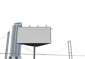 3d mockup blanco aanplakbord in downtown renderen foto