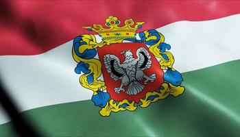 3d geven golvend Hongarije stad vlag van szentgotthard detailopname visie foto
