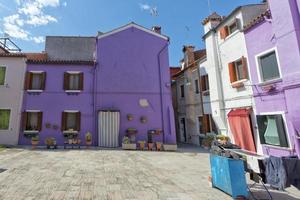 kleurrijk huizen van Burano Venetië foto