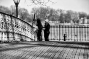 nieuw york centraal park brug in zwart en wit foto