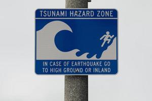 tsunami risico zone Gevaar teken foto