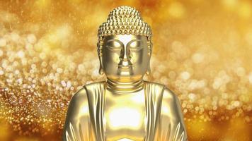 de goud Boeddha voor religieus concept 3d renderen foto