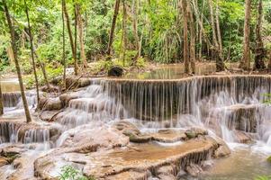 landschap van huai mae khamin waterval srinakarin nationaal park Bij kanchanaburi thailand.huai mae khamin waterval zesde verdieping dong phi aanklagen foto