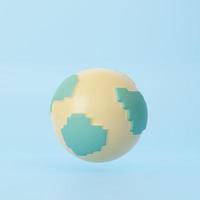 3d aarde wereld kaart illustratie globe. 3D render illustratie. foto