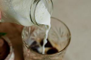 bevroren koffie met melk, gezond voedsel foto