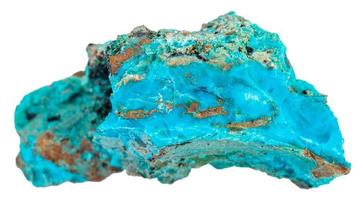 stuk van blauw chrysocolla mineraal edelsteen foto