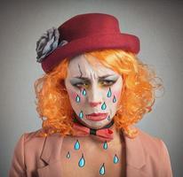 theatraal verdrietig clown foto