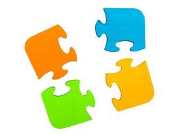 stukken van puzzel. concept teamwerk, vennootschap, integratie foto