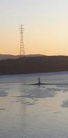 luchtzeegezicht van de tokarevsky-vuurtoren in Vladivostok, Rusland foto